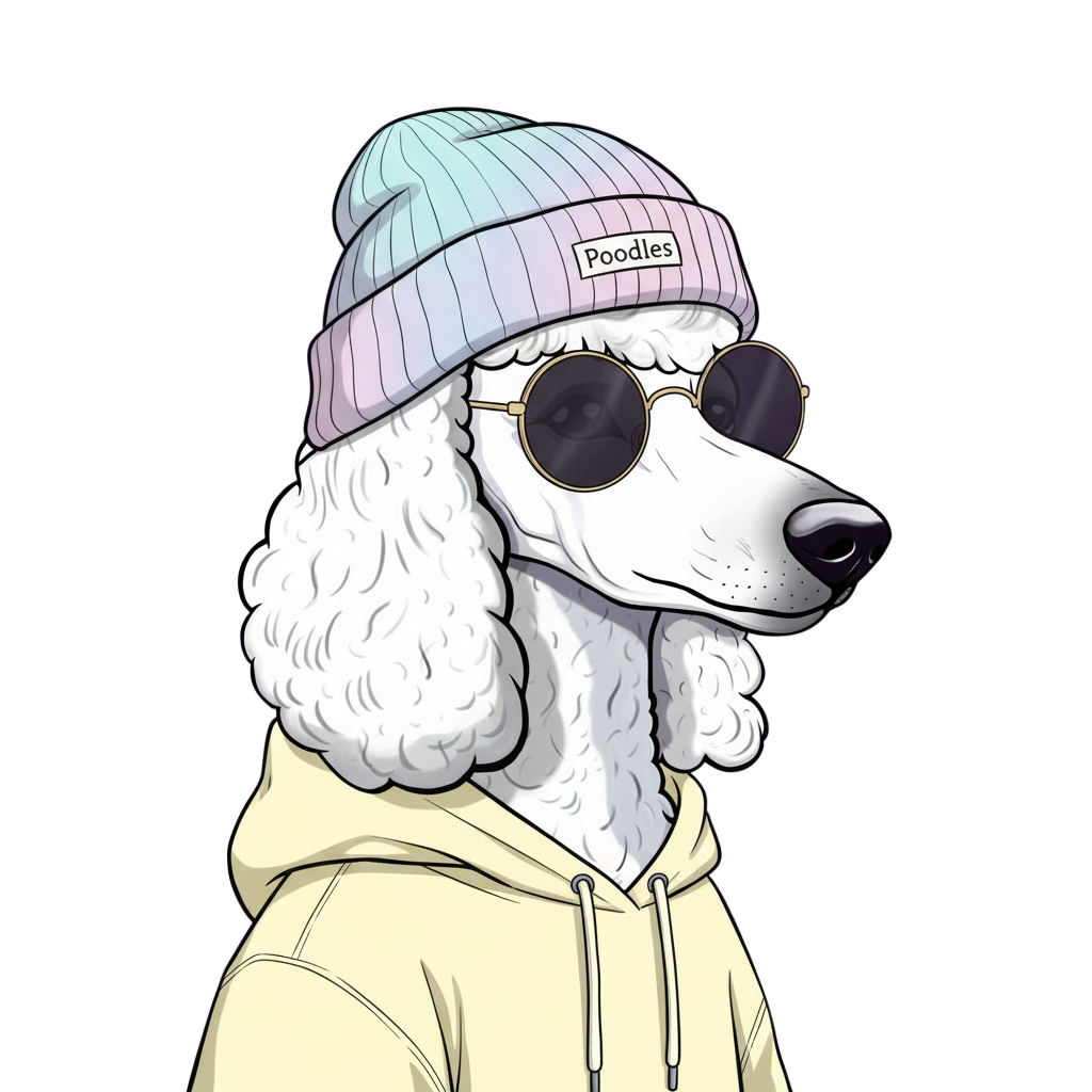 Poodle in hoodie